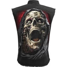Unisex Worker Shirt: Screaming Death (Black) (Back Print) thumbnail