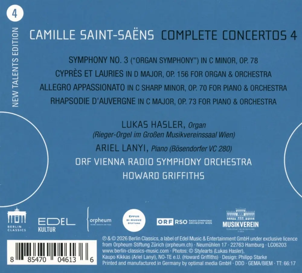 The ORF Vienna Radio Symphony Orchestra – CAMILLE SAINT-SAENS: COMPLETE CONCERTOS 4 (CD)