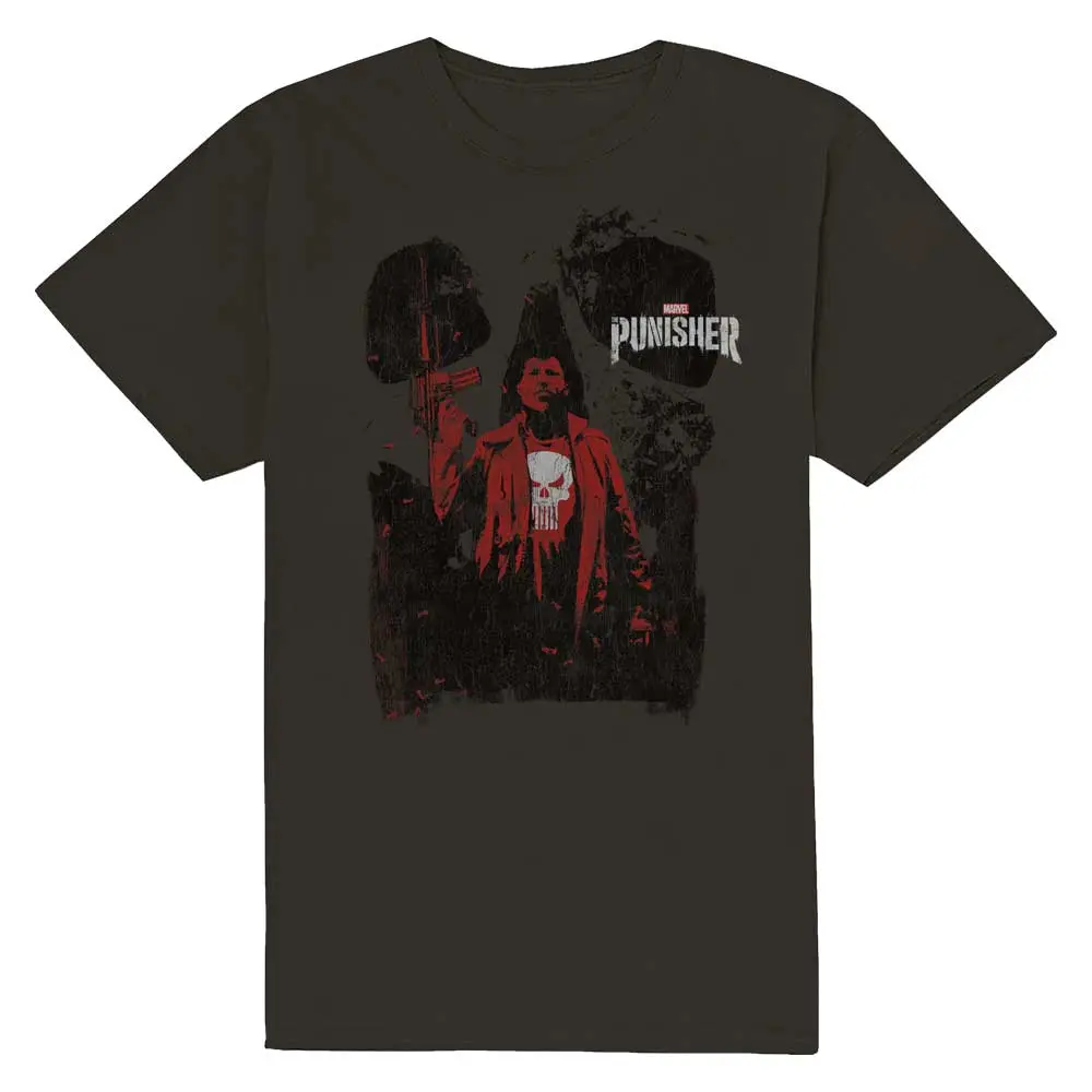 Punisher Red Outline (Gri) (Tricou)