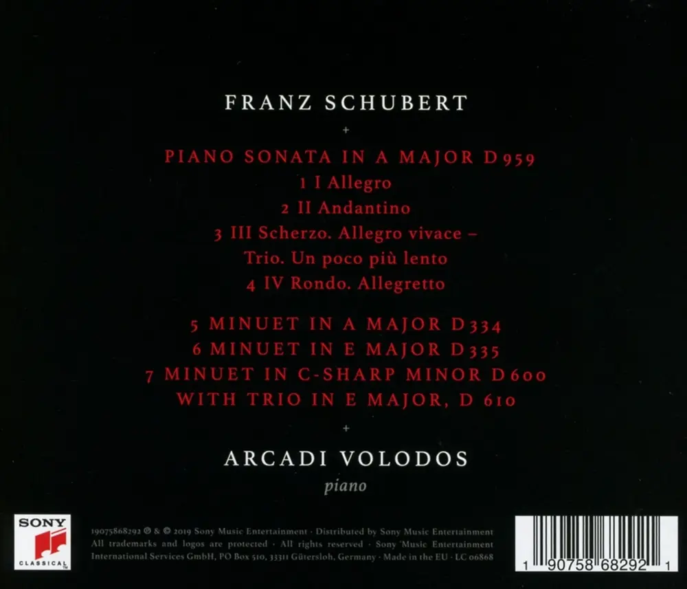 Schubert: Piano Sonata D.959 & Minuets D. 334, D. 335, D. 600