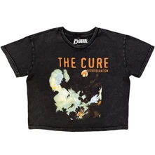 Croptop Ladies Stone Wash Crop Top: Disintegration (Charcoal Grey)