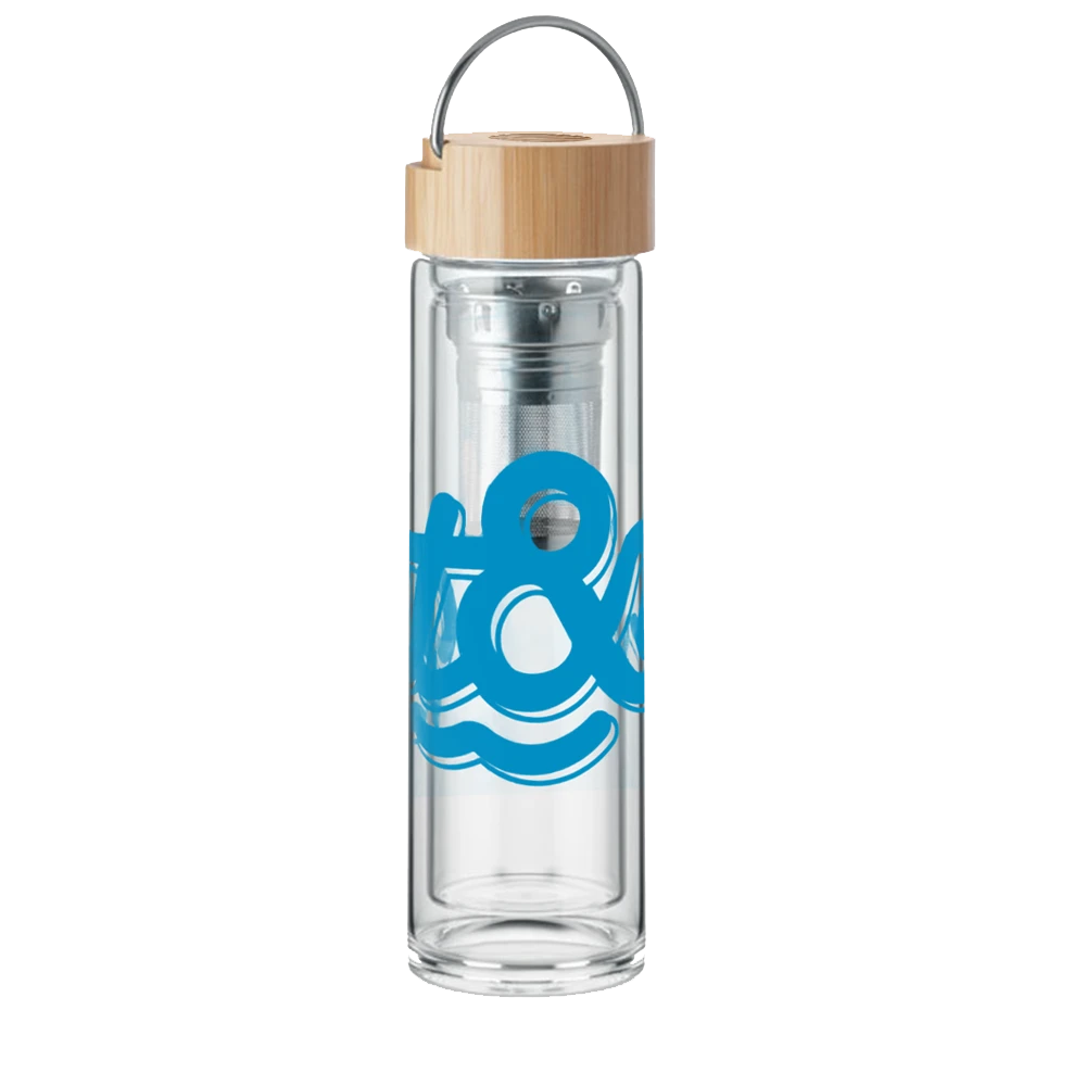 Glass bottle with tea infuser
