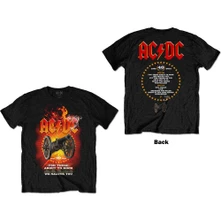 AC/DC, Tričko FTATR 40th Flaming, Unisex, Čierna