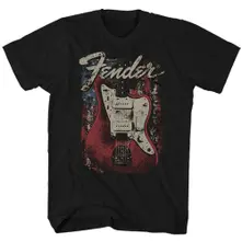 Fender, Tričko Distressed Guitar, Unisex, Čierna