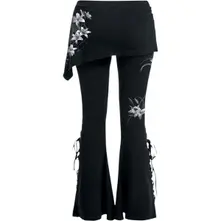 Ladies Boot Cut Leggings with Micro Skirt: Pure Of Heart (Black) (Back Print) thumbnail