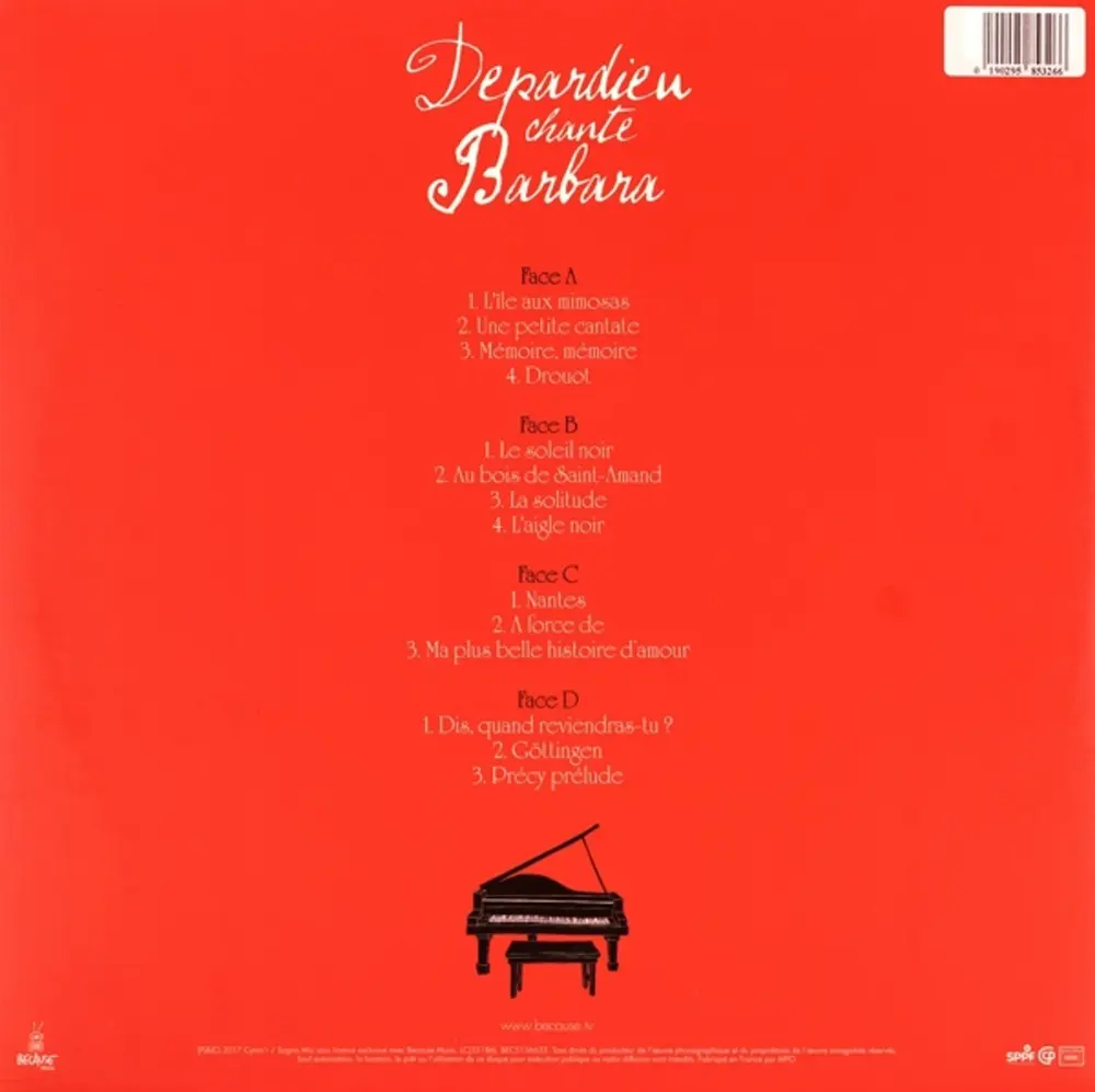 Gérard Depardieu – DEPARDIEU CHANTE BARBARA (2LP+CD) (Vinyl)