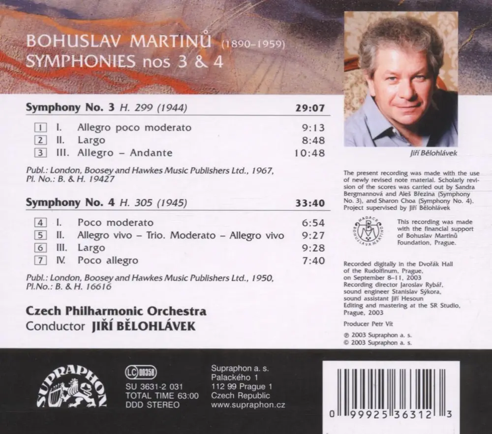 Belohlavek, Jiri - Symphonies No.3 & 4