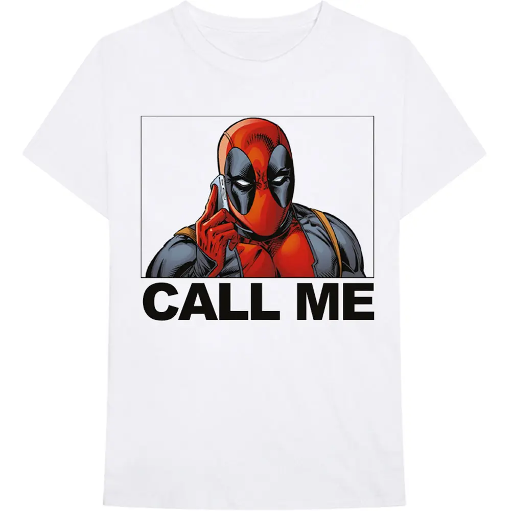 Deadpool Call Me (Bianca) (Maglietta)