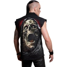Unisex Worker Shirt: Screaming Death (Black) (Back Print) thumbnail