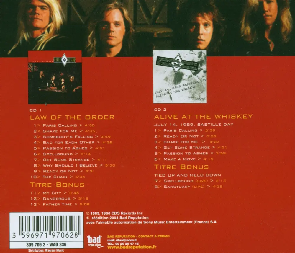 Shark Island – LAW OF THE ORDER + ALIVE AT THE WHISKEY (CD)