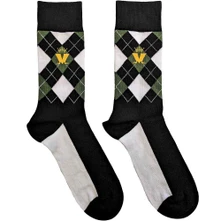 Ponožky Unisex Ankle Socks: Crown & M Green Diamond (Black) (UK Size 7 - 11)
