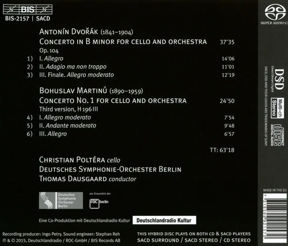 Martinu/Dvorak - Cello Concertos