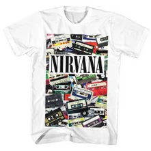 Nirvana, Tričko Cassettes, Unisex, Biela