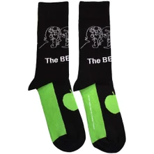 The Beatles, Ponožky White Album Faces Outlines & Apple, Unisex, Čierna