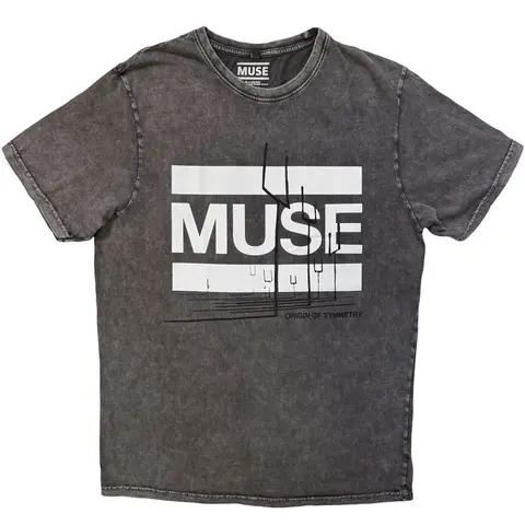 Unisex Stone Wash T-Shirt: Origin Of Symmetry (Charcoal Grey)