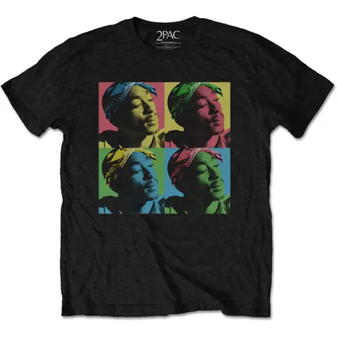 2Pac – Tričko Pop Art (Čierna), Unisex, Čierna