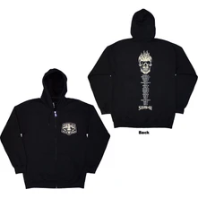 Sum 41, Mikina na zips Tour '24 Pocket Logo & Skull Back, Unisex, Čierna