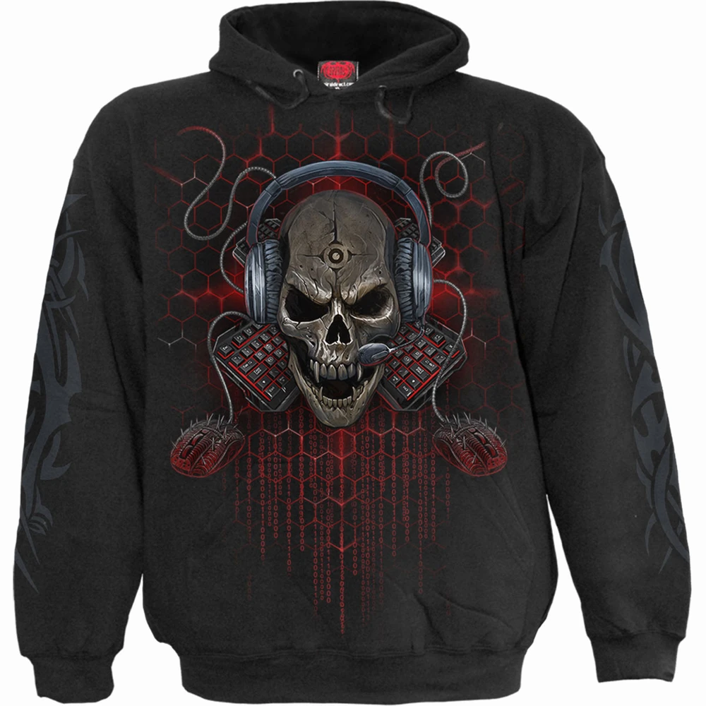 Kids Pullover Hoodie: PC Gamer (Black) (Back & Sleeve Print)