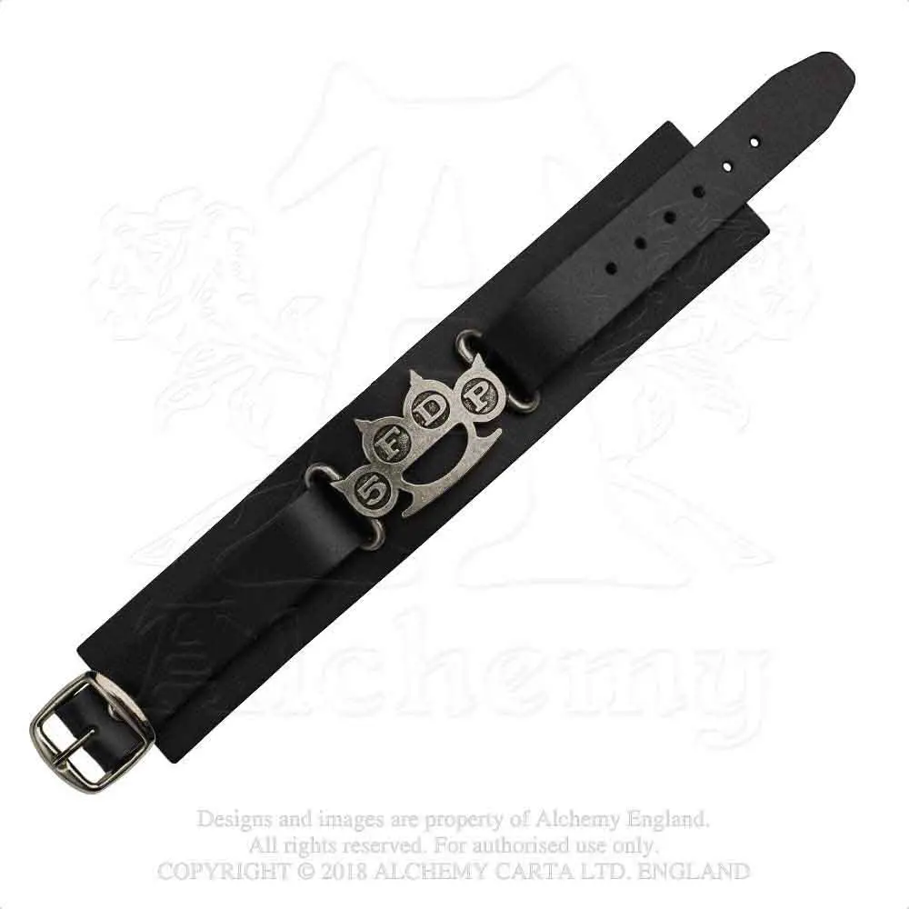 Five Finger Death Punch – Knuckle Duster (Leather Wrist Strap) (Náramok)