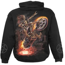 Kids Pullover Hoodie: Hell Rider (Black) (Back & Sleeve Print) thumbnail