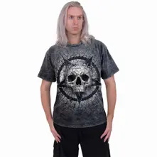 Unisex Acid Wash T-Shirt: Cracking Up (Black & Grey) thumbnail