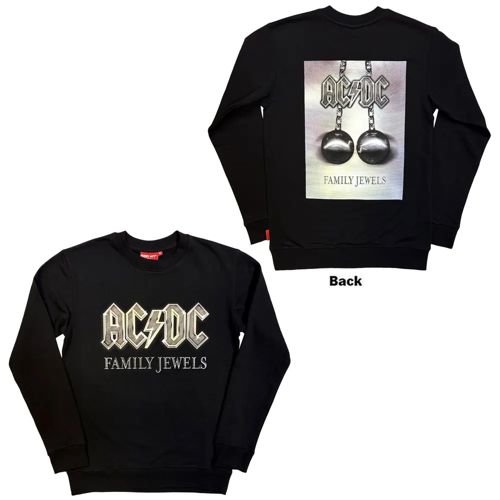 Unisex Unplugged Sweatshirt: Family Jewels (Black) (Back Print)