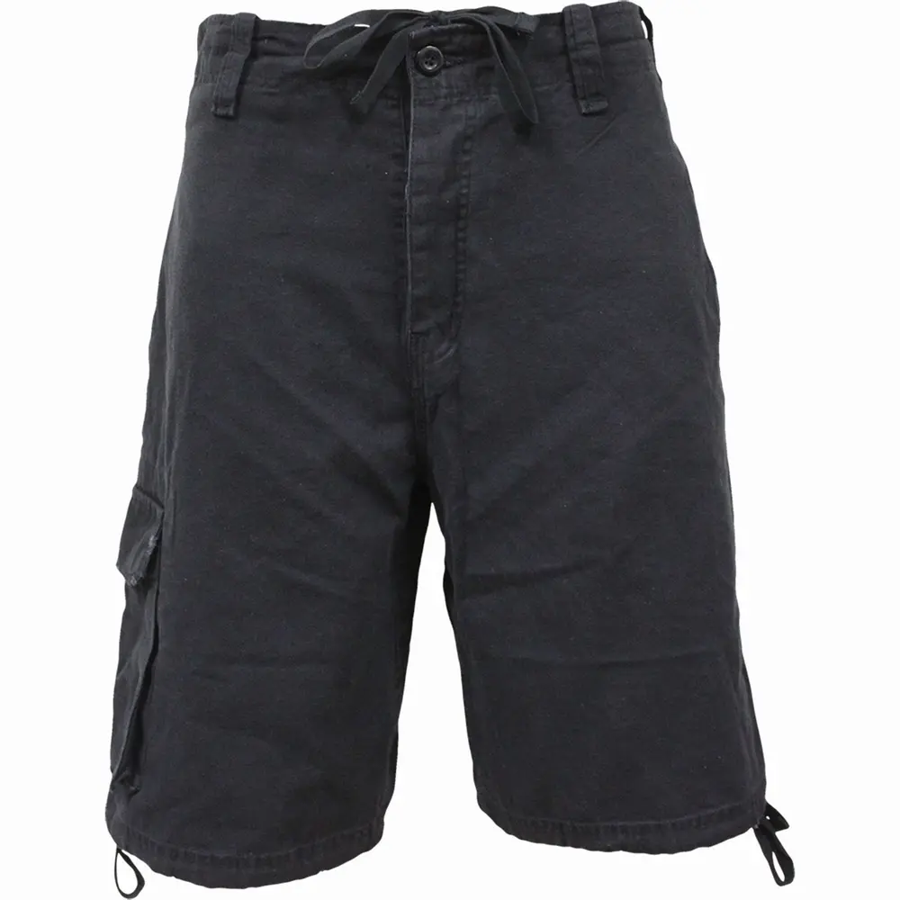 Unisex Vintage Cargo Shorts: Plain (Black) (Blank)