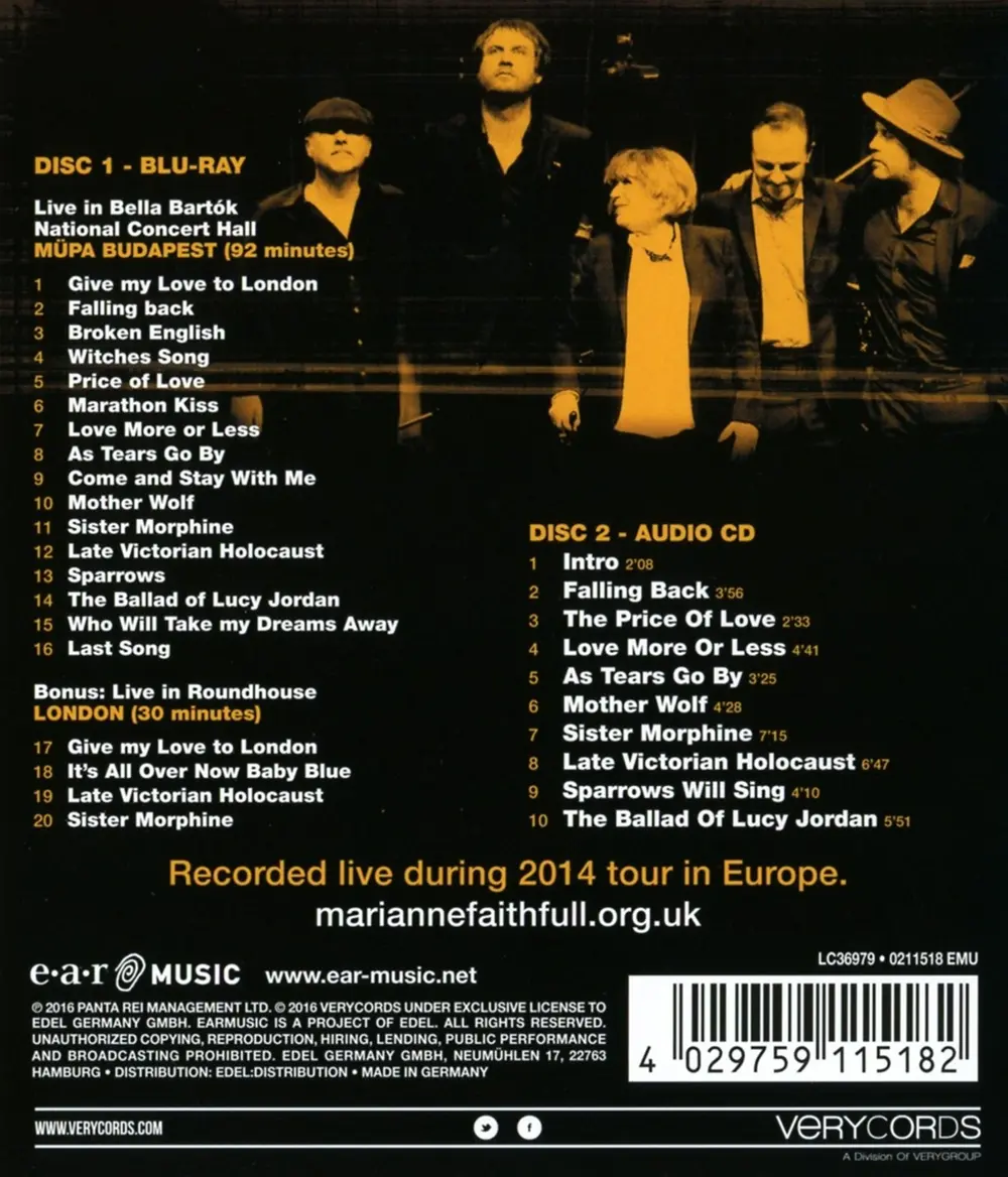 Marianne Faithfull – FAITHFULL, MARIANNE - NO EXIT (Blu-ray)
