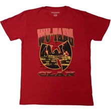 Wu-Tang Clan, Tričko Brick Wall, Unisex, Červená