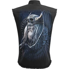 Unisex Worker Shirt: Odin's Warrior (Black) (Back Print) thumbnail