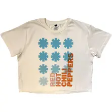 Ladies Stone Wash Crop Top: Gradient Logo (White) thumbnail