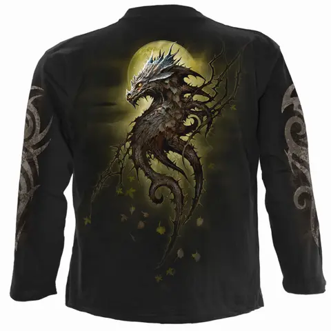Spiral – Tričko s dlhým rukávom Oak Dragon (Čierna), Unisex, Čierna
