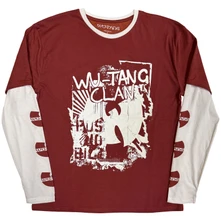 Tričko s dlhým rukávom Unisex 2 In 1 Layered Long Sleeve T-Shirt: Graffiti (Red & White) (Sleeve Print)