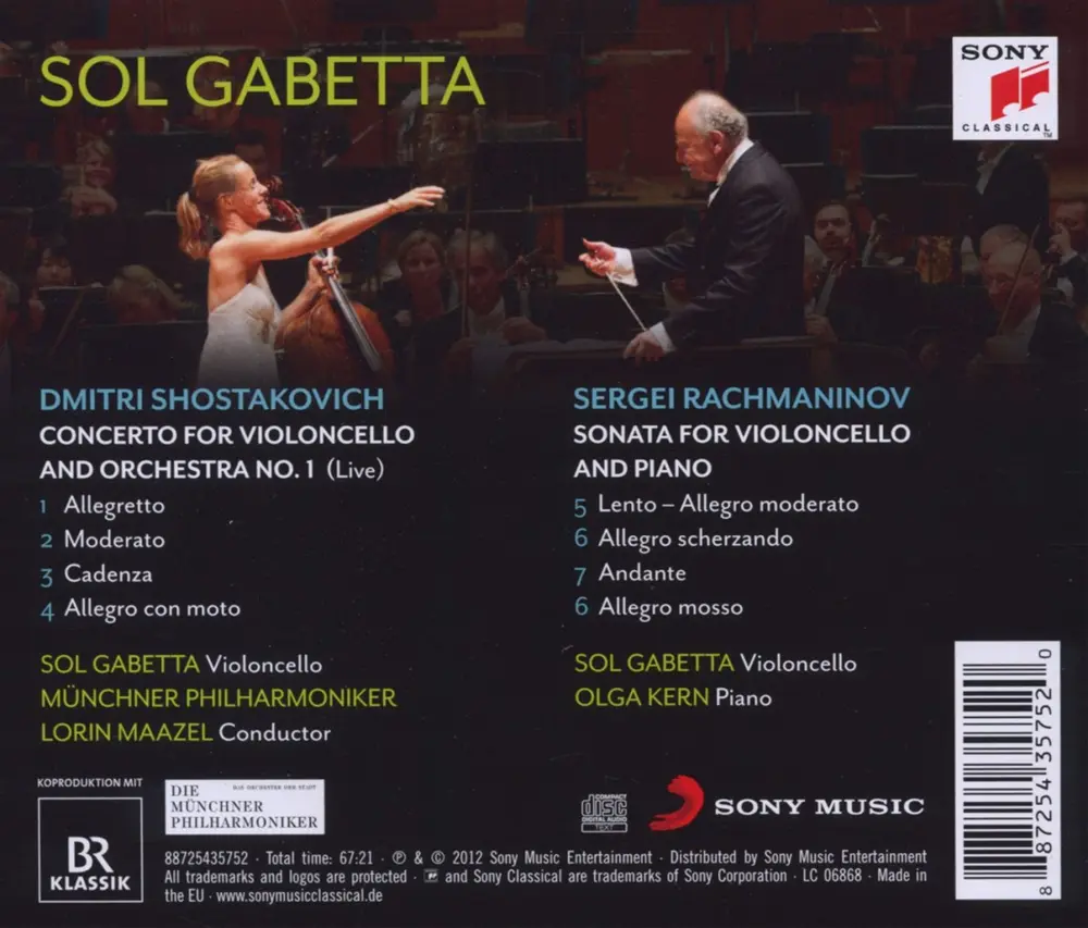 Sol Gabetta – Shostakovich Cello Concerto No. 1 / Rachmaninov Sonata For Cello and Piano Op. 19 (CD)