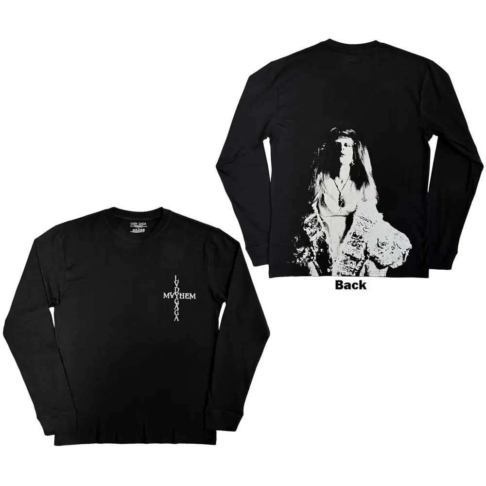 Unisex Long Sleeve T-Shirt: Mayhem (Black) (Back Print)