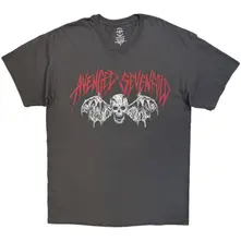 Avenged Sevenfold, Tričko Unisex T-Shirt: Skull Bat (Charcoal Grey), Unisex, Šedá