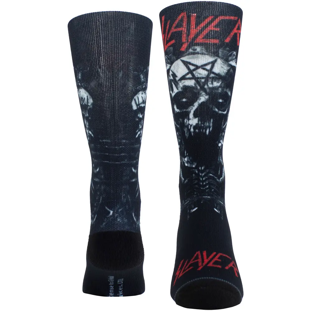 Unisex Crew Socks: Skulls & Pentagram Sublimation (Black) (UK Size 6.5 - 11)