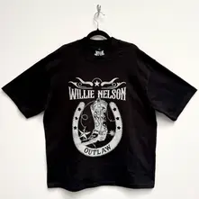 Unisex Oversized Boxy T-Shirt: Outlaw (Black) thumbnail
