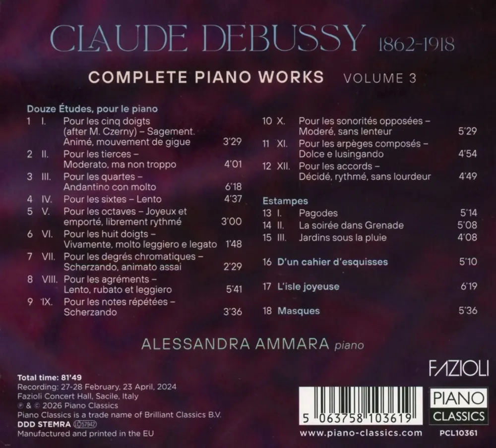 DEBUSSY: COMPLETE PIANO WORKS VOL. 3