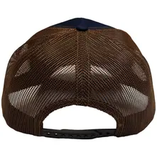 Unisex Mesh Back Cap: Drop T Logo & Apple (Navy Blue & Brown) thumbnail