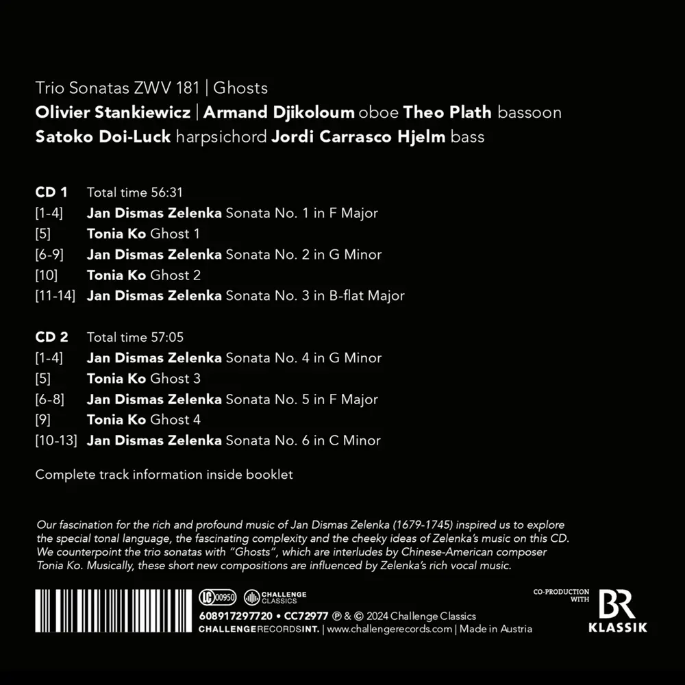 JAN DISMAS ZELENKA: TRIO SONATAS ZWV 181 / TONIA KO: GHOSTS