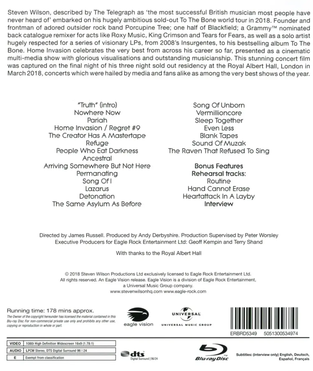 Steven Wilson – HOME INVASION:IN CONCERT.. (Blu-ray)