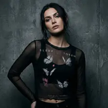 Ladies Long Sleeve Mesh Crop Top: Butterflies (Black) thumbnail