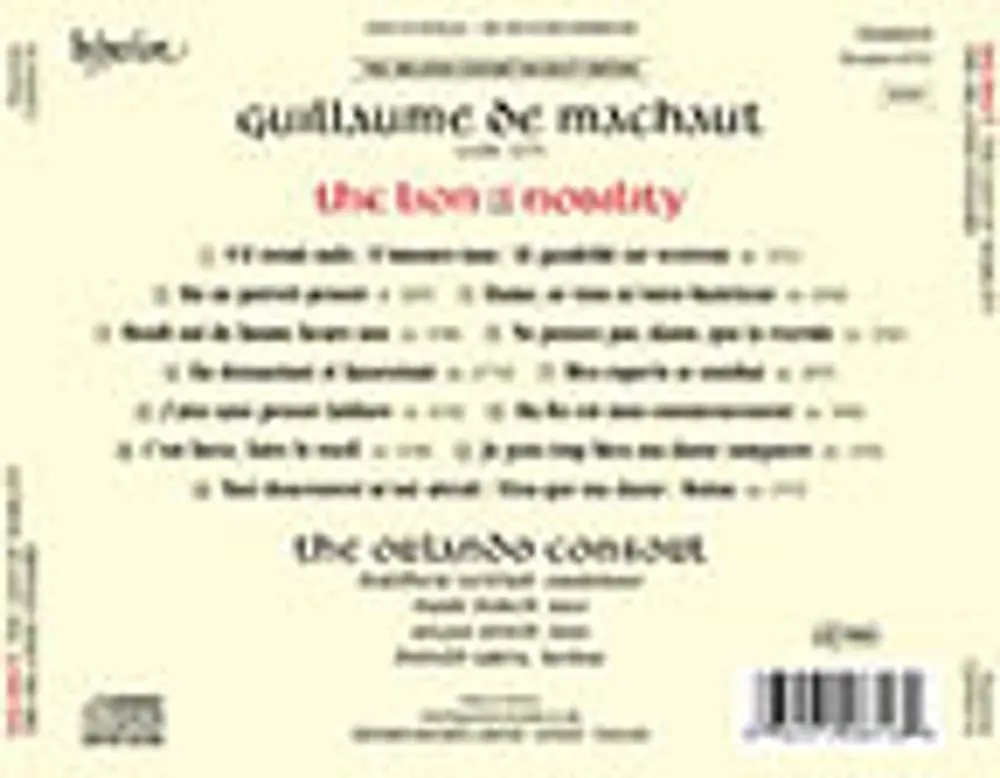 Orlando Consort – MACHAUT: THE LION OF NOBILITY (CD)