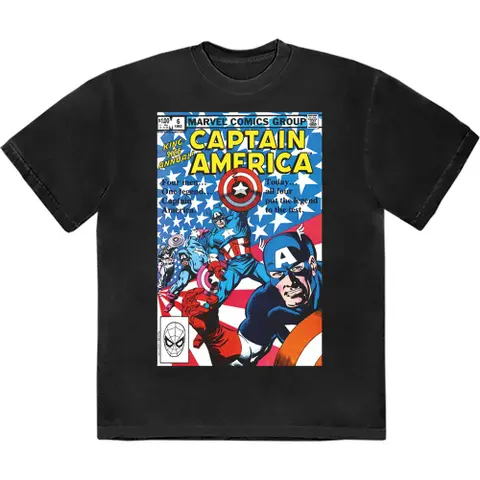 Many Captain Americas Comic Cover (Čierna)