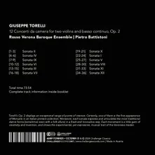 GIUSEPPE TORELLI: 12 CONCERTI DA CAMERA FOR TWO VIOLINS AND BASSO CONTINUO, OP. 2 thumbnail