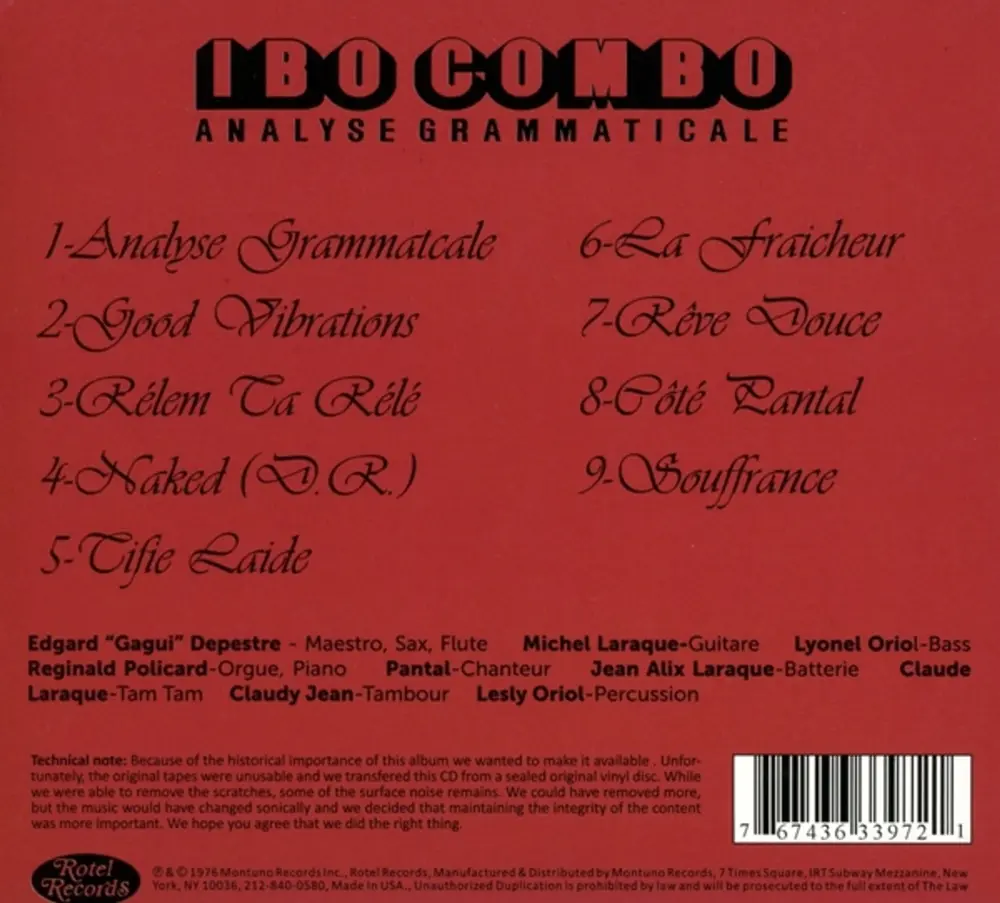 Ibo Combo – LA FRAICHEUR (CD)
