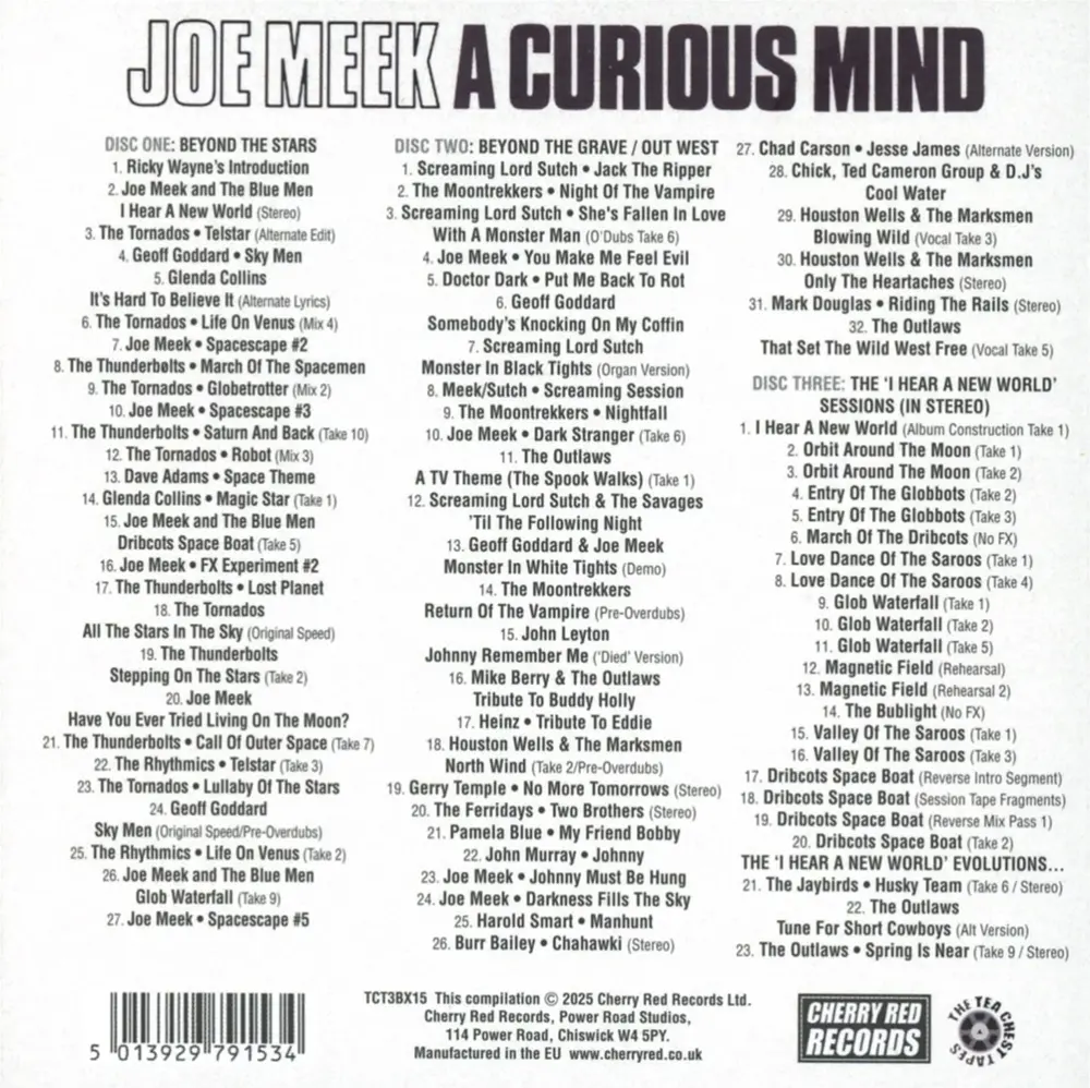 JOE MEEK: A CURIOUS MIND OUTER SPACE! HORROR! DEATH DISCS! THE WILD WEST! DEMOS!