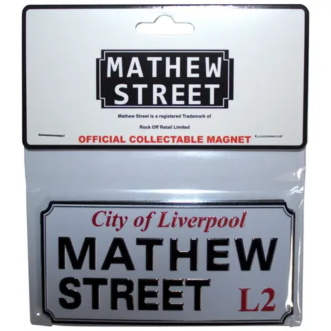 Fridge Magnet: Mathew Street Liverpool Sign Embossed
