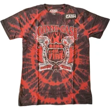 Johnny Cash, Tričko Ring of Fire, Unisex, Červená